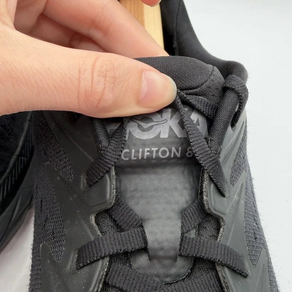 Hoka One One Clifton 8 Men's Size 13 Black Gray Running Shoes